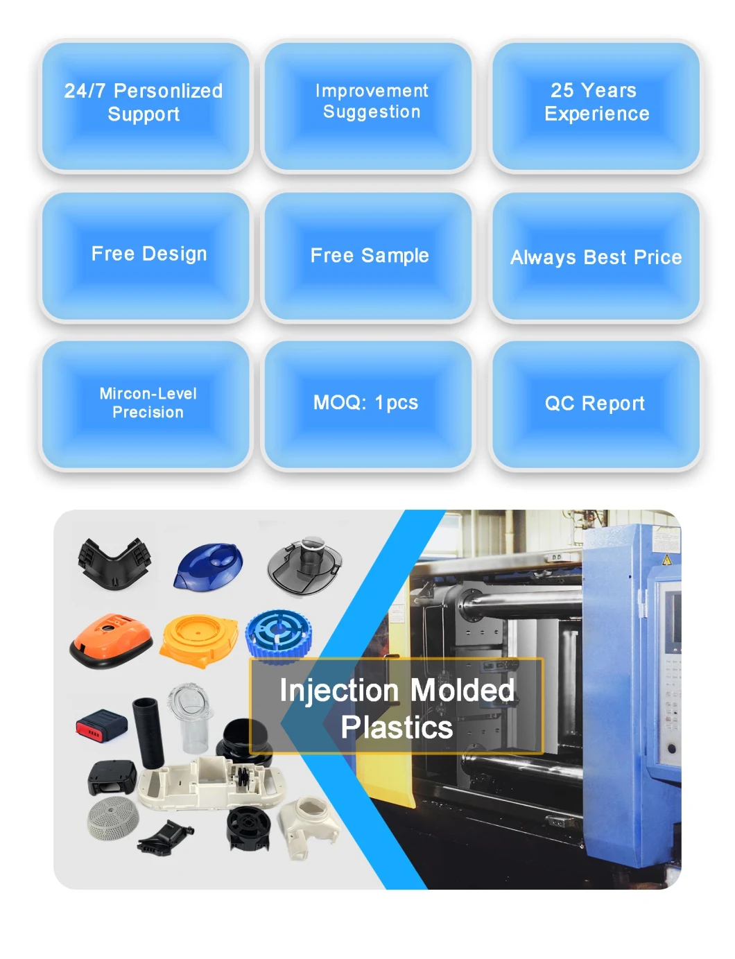 OEM ODM Customized Service Plastic Molding Manufacturing PVC PP ABS Plastic Injection Mould